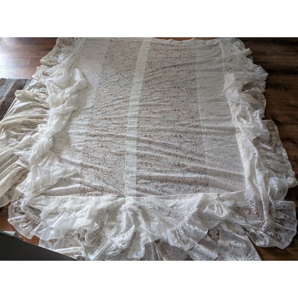 Bridal ruffled bedspread 58 x76 drop 13-16 double full